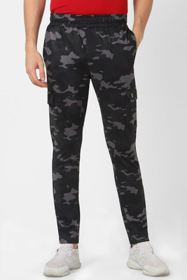 VAN HEUSEN Self Design Men Black Track Pants