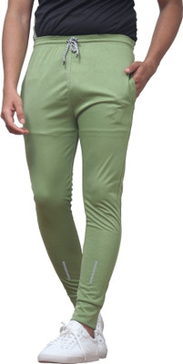 GAJAVU Solid Men Light Green Track Pants
