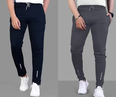 STRAND CREATION Solid Men Dark Blue, Grey Track Pants