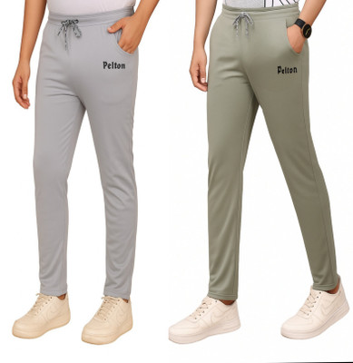 pelton Solid Men Grey, Light Green Track Pants