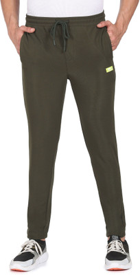 FLYING MACHINE Solid Men Green Track Pants