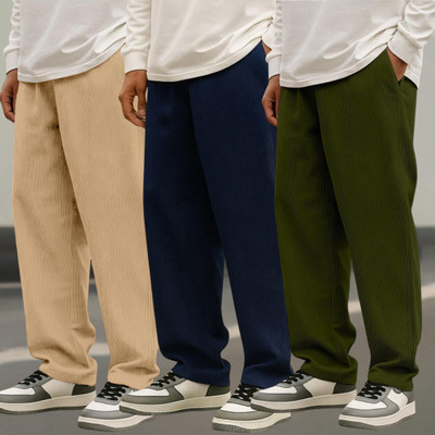 FABFLEE Solid Men Multicolor Track Pants
