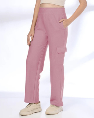 Fashion India Self Design Women Pink Track Pants