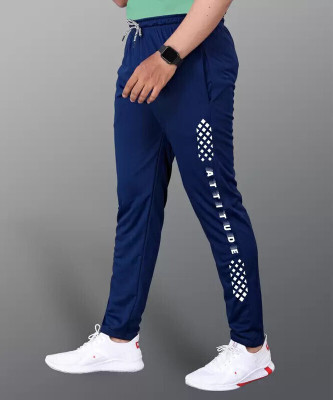 Toxic ADDICTION Self Design Men Dark Blue Track Pants