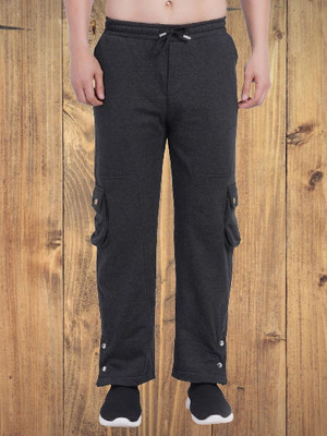 CLOTHINK India Solid Women Black Track Pants