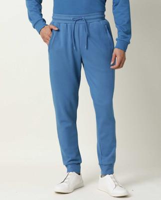 Rare Rabbit Solid Men Light Blue Track Pants
