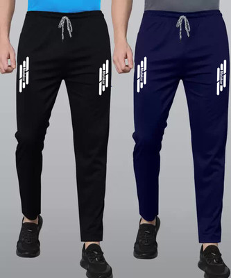 Malakar Solid Men Black, Dark Blue Track Pants