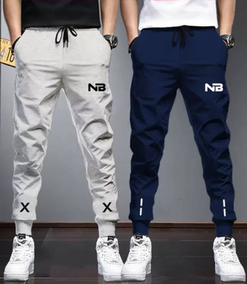 NB NICKY BOY Printed Men Grey, Blue Track Pants