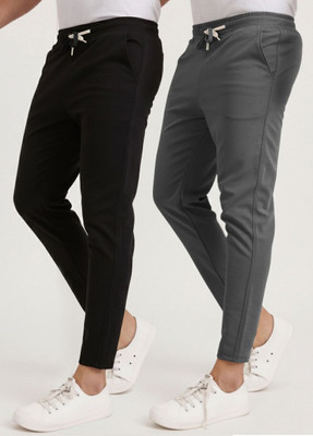 AVOLT Solid Men Black, Grey Track Pants