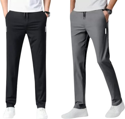 ATTITUDE START OF FASHION Printed Men Black, Grey Track Pants