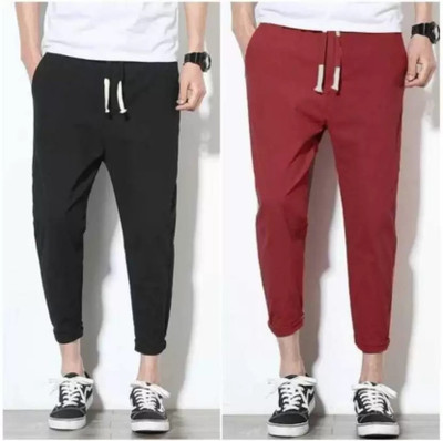 Muskan Creation Solid Men Maroon, Black Track Pants