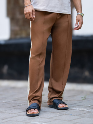 MANIAC Colorblock Men Brown Track Pants