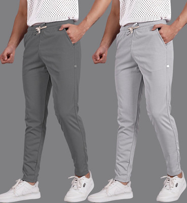 Septem Solid Men Grey Track Pants