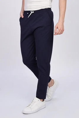 Mehmeti Solid Men Dark Blue Track Pants