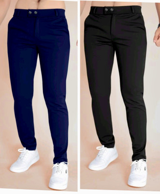 Nk staylish Solid Men Blue, Black Track Pants