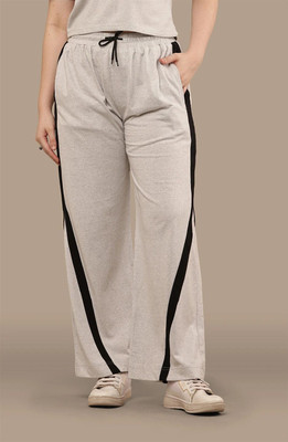 CLOTHINK India Striped Women Grey Track Pants