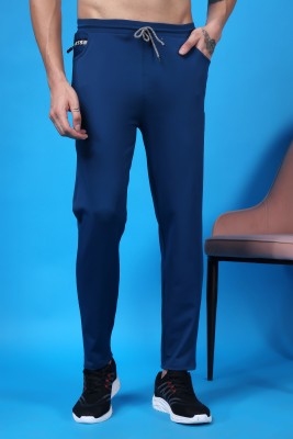 Madfrog Solid Men Blue Track Pants