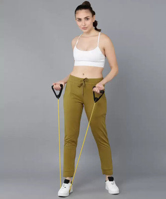 GLADLY Solid Women Yellow Track Pants