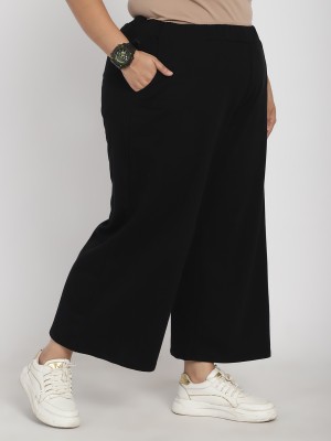 A nd J Solid Women Black Track Pants