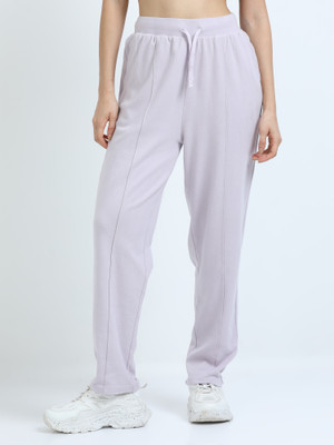 estuna Solid Women Purple Track Pants