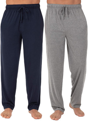 MNOP Solid Men Grey, Blue Track Pants