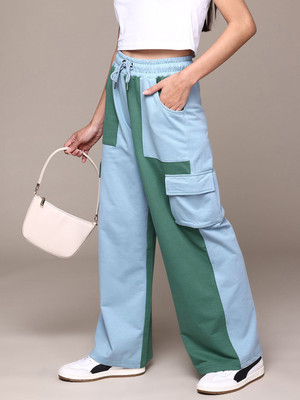 Roadster Colorblock Women Blue, Green Track Pants