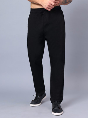 HAUWER Solid Men Black Track Pants