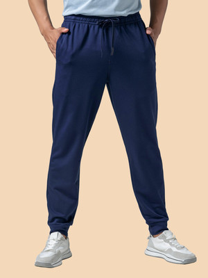 TIGERSNAKE Solid Men Dark Blue Track Pants