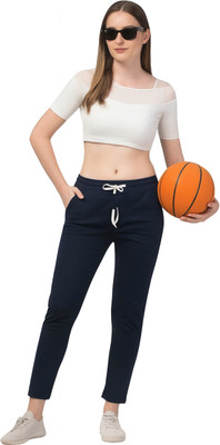 Retailmart Solid Women Blue Track Pants