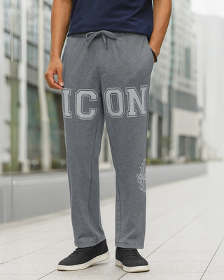 BEWAKOOF Graphic Print Men Grey Track Pants