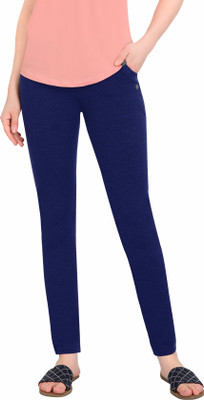 Lactra Solid Women Dark Blue Track Pants