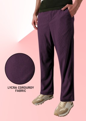 INDICLUB Solid Men Maroon Track Pants