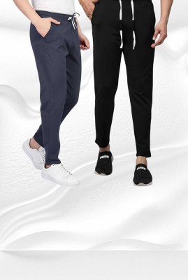 kushwaha fashion point Self Design Men Black, Dark Blue Track Pants