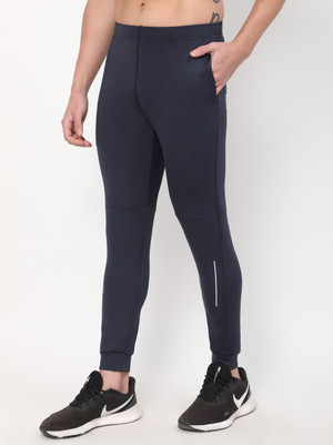 DIDA Solid Men Blue Track Pants