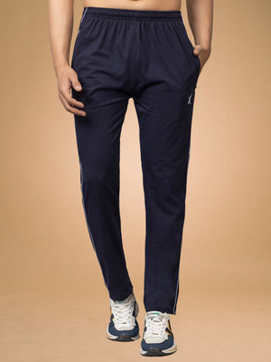 axys Solid Men Blue Track Pants