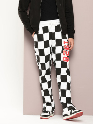Kook N Keech Colorblock Men White, Black Track Pants