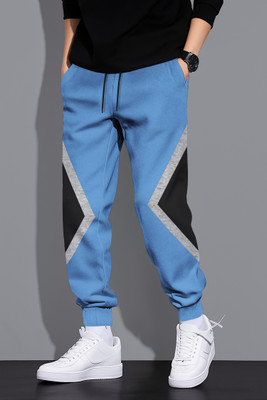 KELONBRO Colorblock Men Blue Track Pants