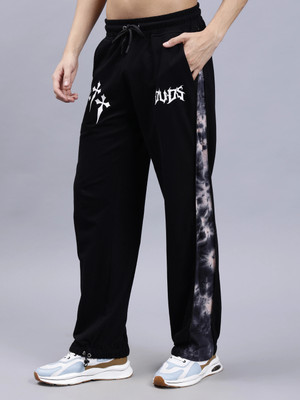 WEARDUDS Self Design Men Black Track Pants