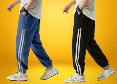 Kesaria Textile Company Striped Men Black, Blue Track Pants