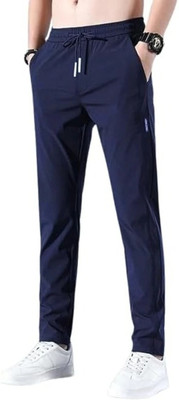 HouseOfCommon Solid Men Blue Track Pants