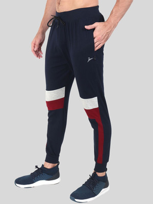 Zeffit Colorblock Men Dark Blue Track Pants