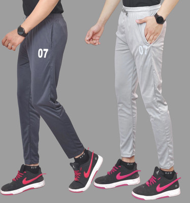 pelton Solid Men Grey Track Pants