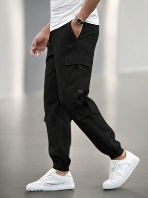 Kesaria Textile Company Self Design Men Black Track Pants