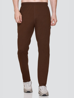 Zeffit Solid Men Brown Track Pants