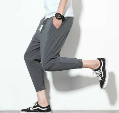 TopQore Solid Men Grey Track Pants