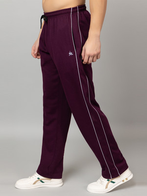 YHA Solid Men Purple Track Pants