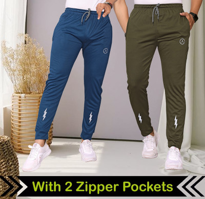 ANAND Self Design Men Blue, Green Track Pants