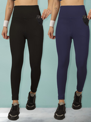BEYOGINI Solid Women Black, Blue Track Pants