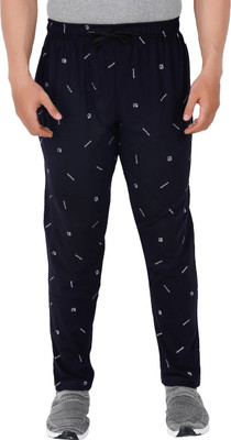 FEEL TRACK Printed Men Dark Blue Track Pants