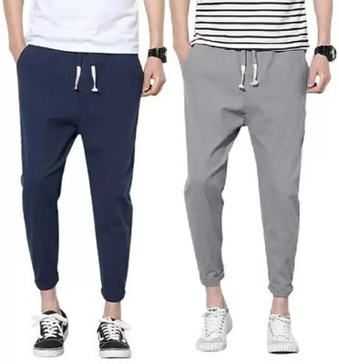 Treasurelook Solid Men Blue, Grey Track Pants